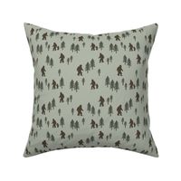 Sasquatch forest mythical animal fabric forest_green