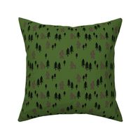 Sasquatch forest mythical animal fabric green