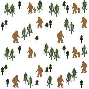 Sasquatch forest mythical animal fabric 