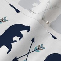 Navy Bear & Arrows - Woodland Baby Nursery Bedding GingerLous