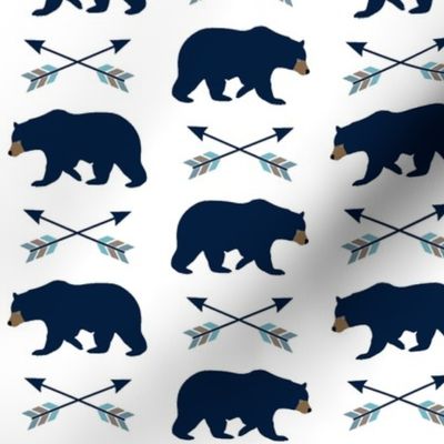 Navy Bear & Arrows - Woodland Baby Nursery Bedding GingerLous