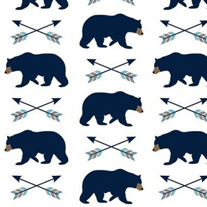 Navy Bear & Arrows - Woodland Baby Nursery Bedding GingerLous