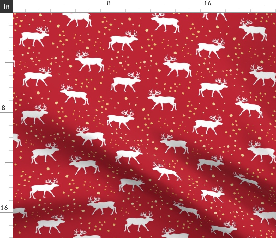 reindeer - holiday red