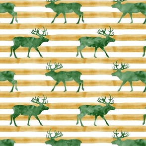 reindeer - green on stripes