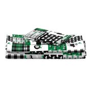 farm life wholecloth - black and green - tractor with plaid