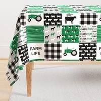 farm life - wholecloth green and black - woodgrain (90)