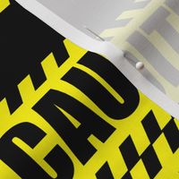 2 caution barricade construction notice warning danger hazard barrier police firefighter tape diagonal stripes life sized pop art novelty 