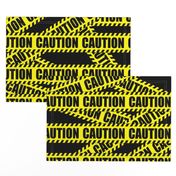 2 caution barricade construction notice warning danger hazard barrier police firefighter tape diagonal stripes life sized pop art novelty 