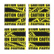 2 caution barricade construction notice warning danger hazard barrier police firefighter tape diagonal stripes life sized pop art novelty 