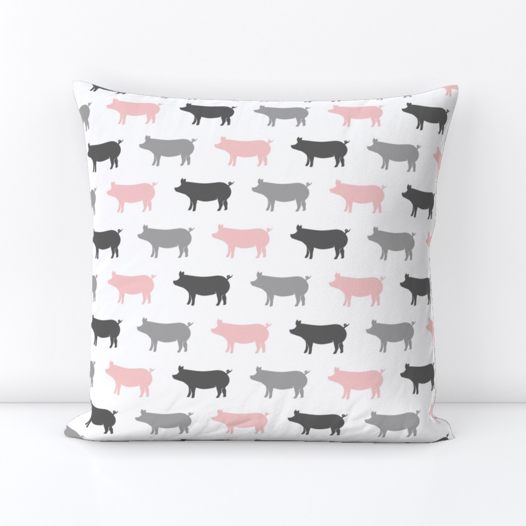 multi colored pigs (pink and grey)