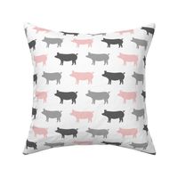 multi colored pigs (pink and grey)