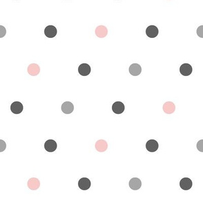 large polka dots || pink and grey farm coordinate