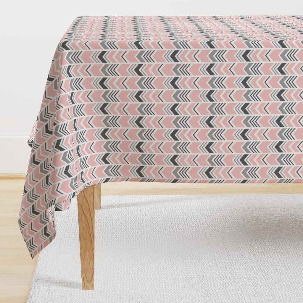 chevron - pink and grey