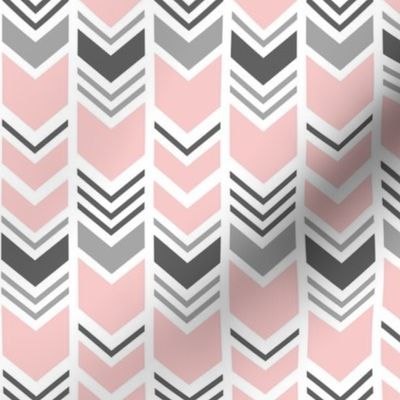 chevron - pink and grey