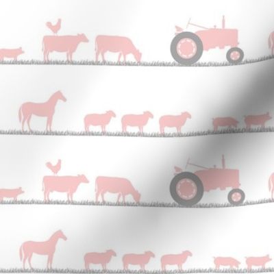 farm animals on parade pink
