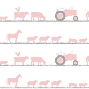 farm animals on parade pink