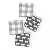 farm life wholecloth patchwork with plaid - pink and grey