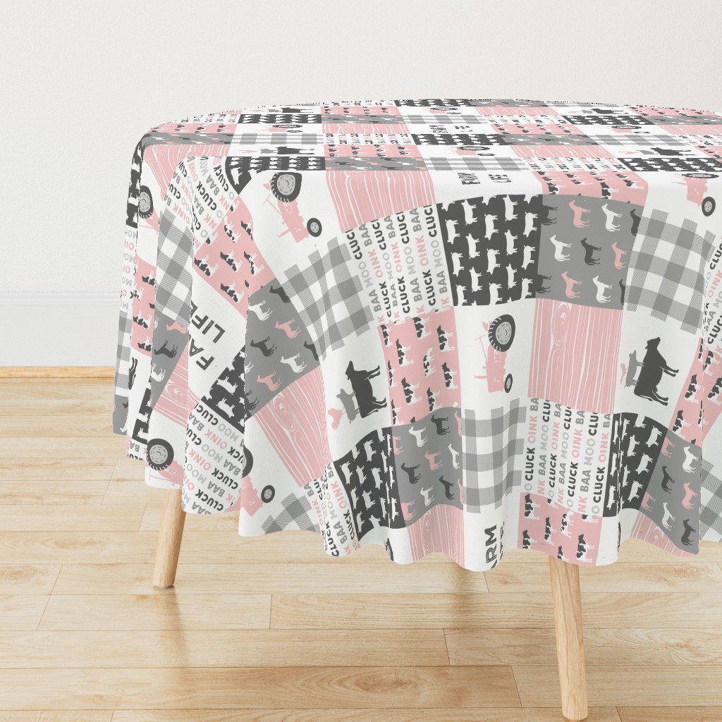farm life wholecloth - woodgrain - pink and grey farm fabrics (90)