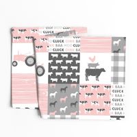 farm life wholecloth - woodgrain - pink and grey farm fabrics (90)