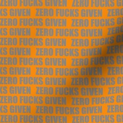 1/2"ZERO FUCKS orange/grey