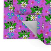 Lunch - Frog & Flowers / Purple 