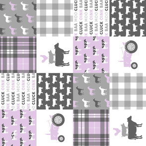 farm life wholecloth (90)  - purple plaid