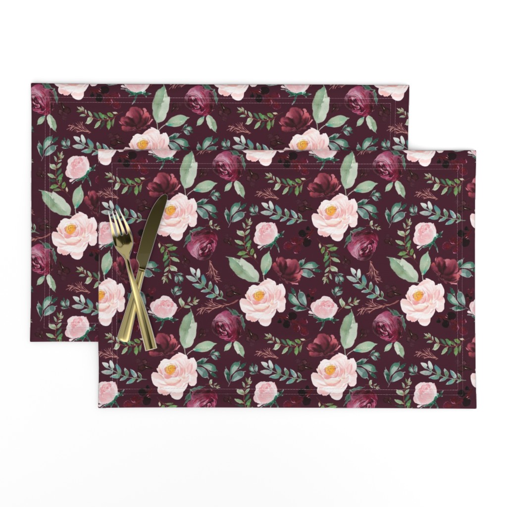 8" Wild at Heart Florals / Dark Crimson