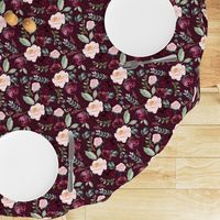 8" Wild at Heart Florals / Dark Crimson