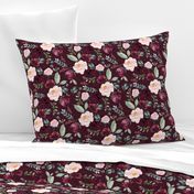 8" Wild at Heart Florals / Dark Crimson