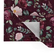 8" Wild at Heart Florals / Dark Crimson