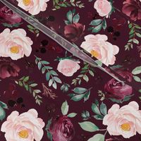 8" Wild at Heart Florals / Dark Crimson