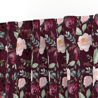 8" Wild at Heart Florals / Dark Crimson