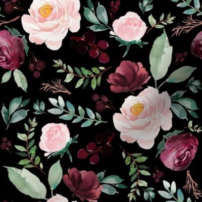 8" Wild at Heart Florals / Black