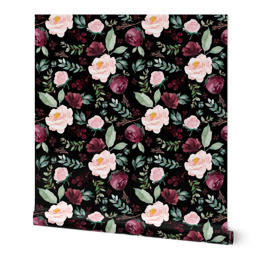 4"  Wild at Heart Florals / Black