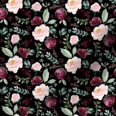 4"  Wild at Heart Florals / Black