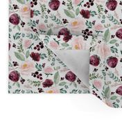 4" Wild at Heart Florals / White