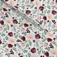 4" Wild at Heart Florals / White