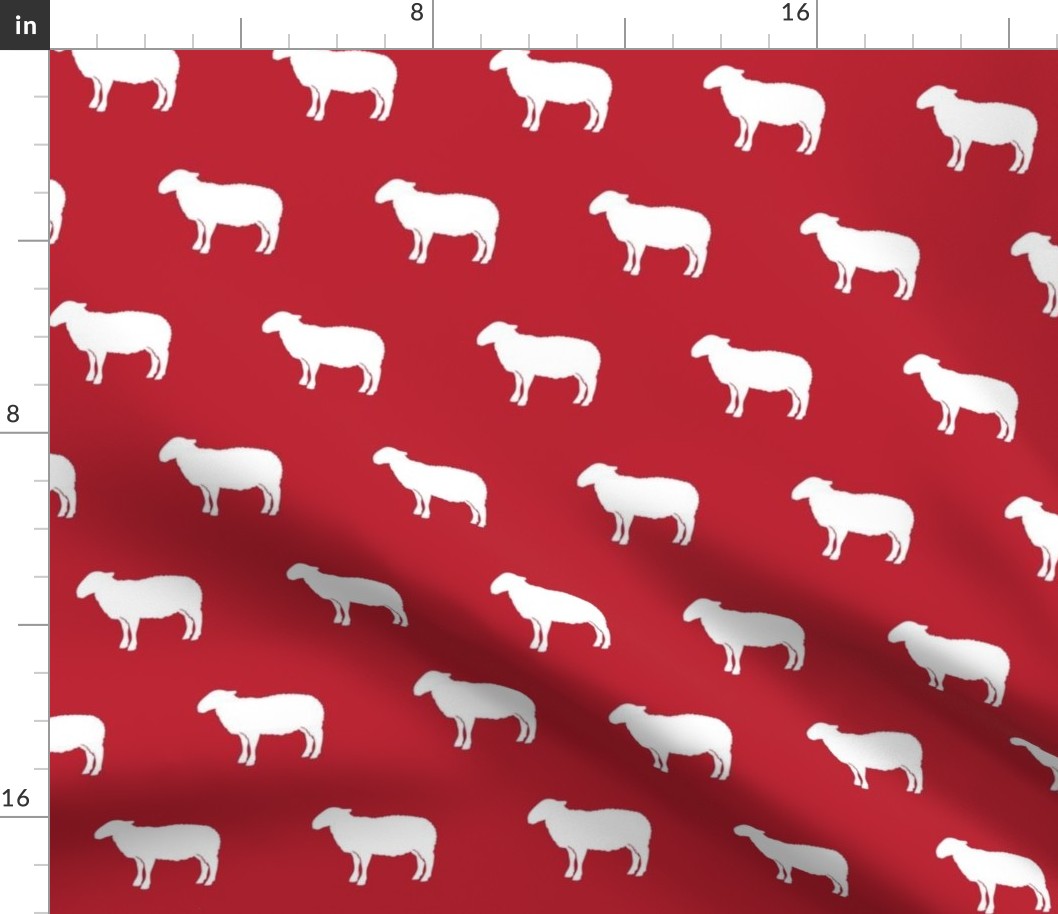 sheep on red