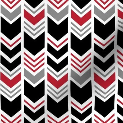 chevron - black and red