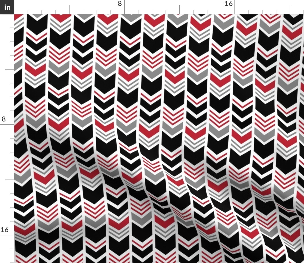 chevron - black and red