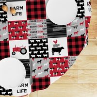 farm life wholecloth - black and red woodgrain