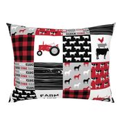 farm life wholecloth - black and red woodgrain