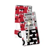 farm life wholecloth - black and red woodgrain