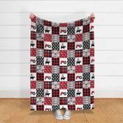 farm life wholecloth - black and red plaid