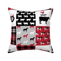 farm life wholecloth - black and red plaid