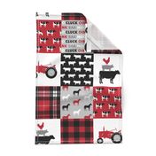 farm life wholecloth - black and red plaid