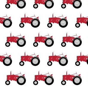 red tractors - farm fabric
