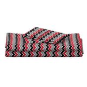 farm coordinate - traditional chevron - black red and grey