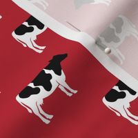 cows on red - farm fabric