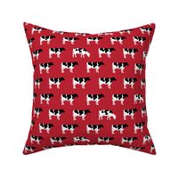 cows on red - farm fabric